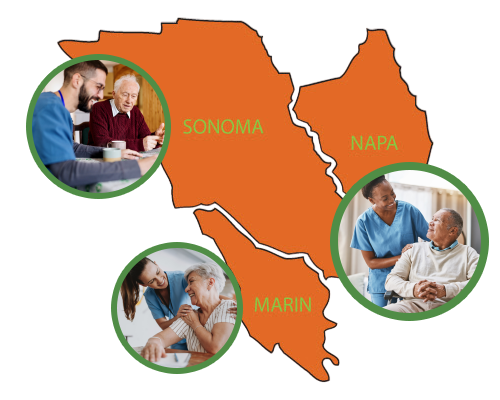 SONOMA NAPA and MARIN map